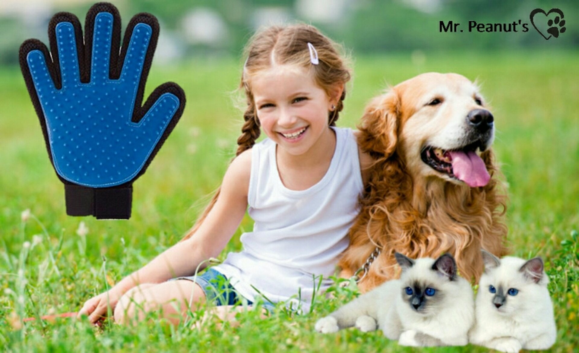 Mr. Peanut's 2 Pak Pet Grooming Gloves