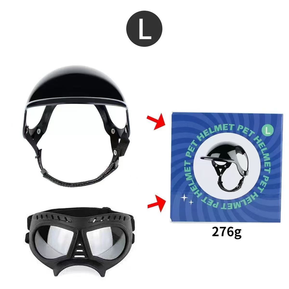 Dog Helmet Goggles for Small Dogs Pet Goggles Hat with Ear Holes Adjustable Straps