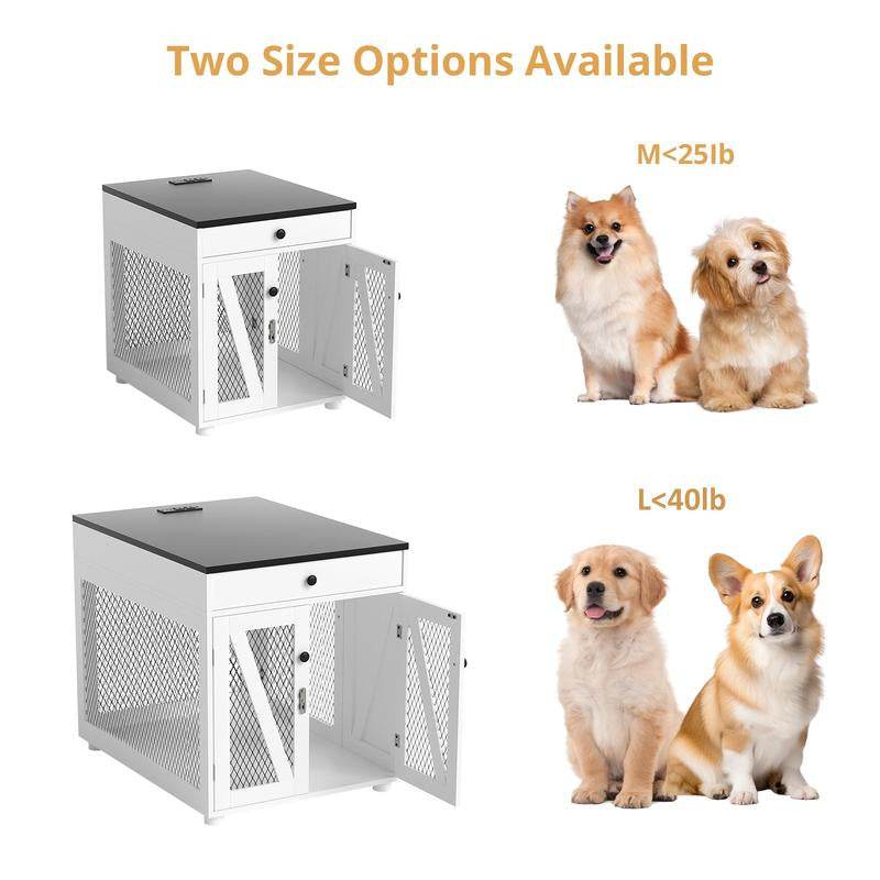 Dog Crate End Table Furniture with Drawer
