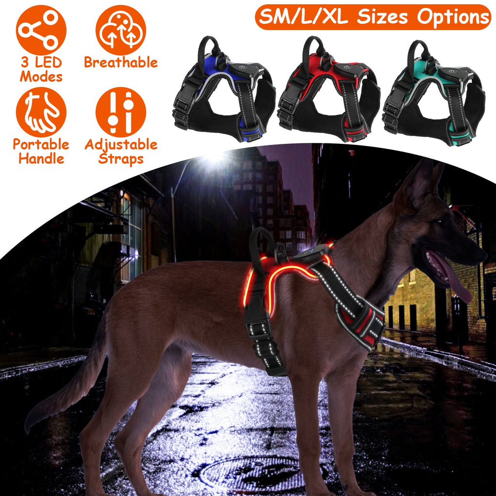 Light Up Dog Harness Rechargeable