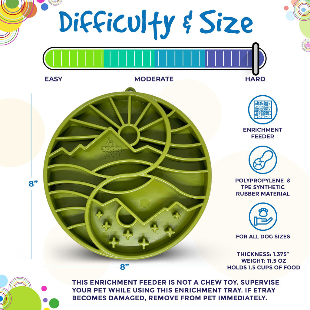 Sun and Moon  Shallow Slow Feeder Dog Bowl