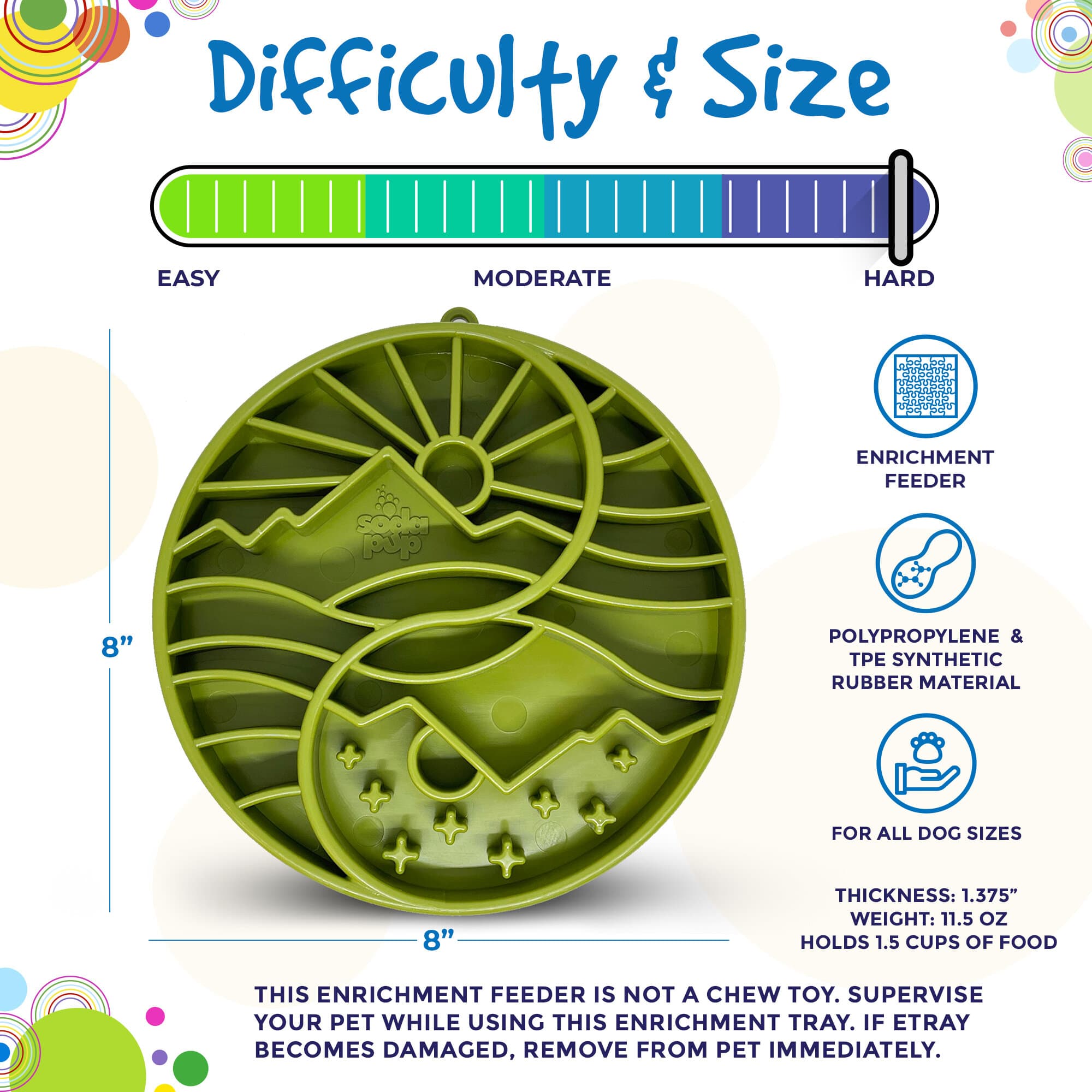 Sun and Moon  Shallow Slow Feeder Dog Bowl