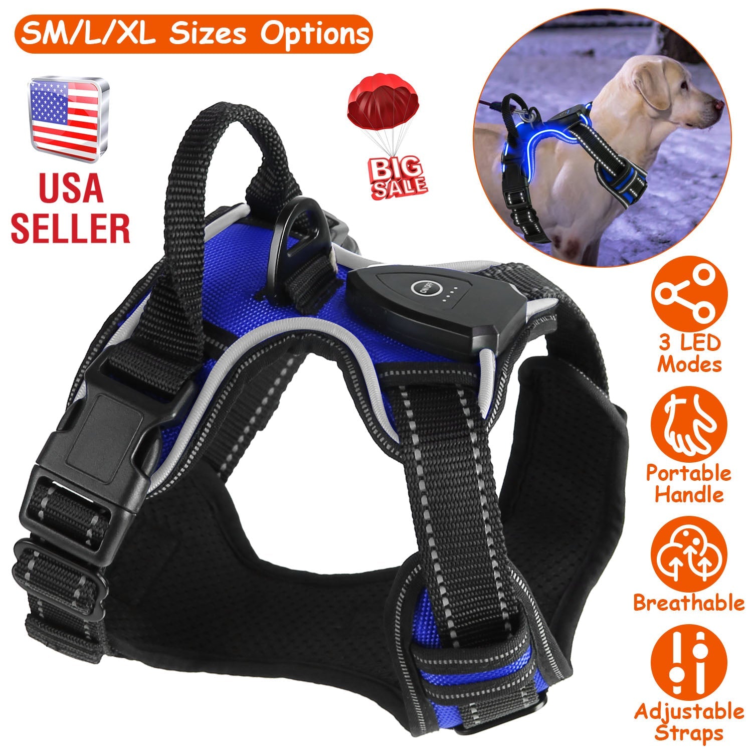 Light Up Dog Harness  LED Dog Harness