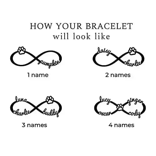 Custom Pet Name Bracelet, Pet Memorial Bracelet