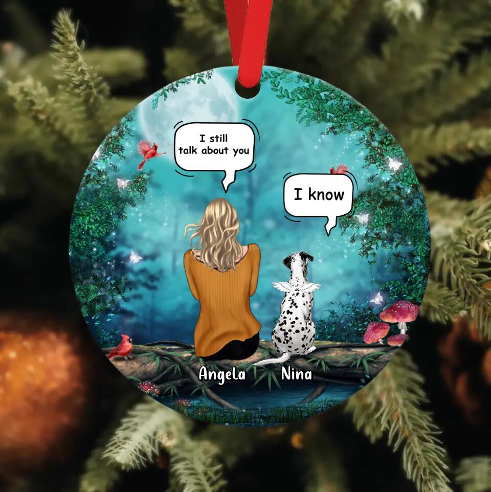 Personalized Memorial Dog/Cat Circle/Rectangle Wooden/Acrylic Ornament