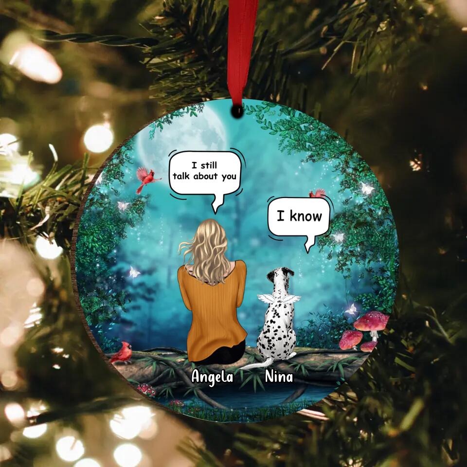Personalized Memorial Dog/Cat Circle/Rectangle Wooden/Acrylic Ornament