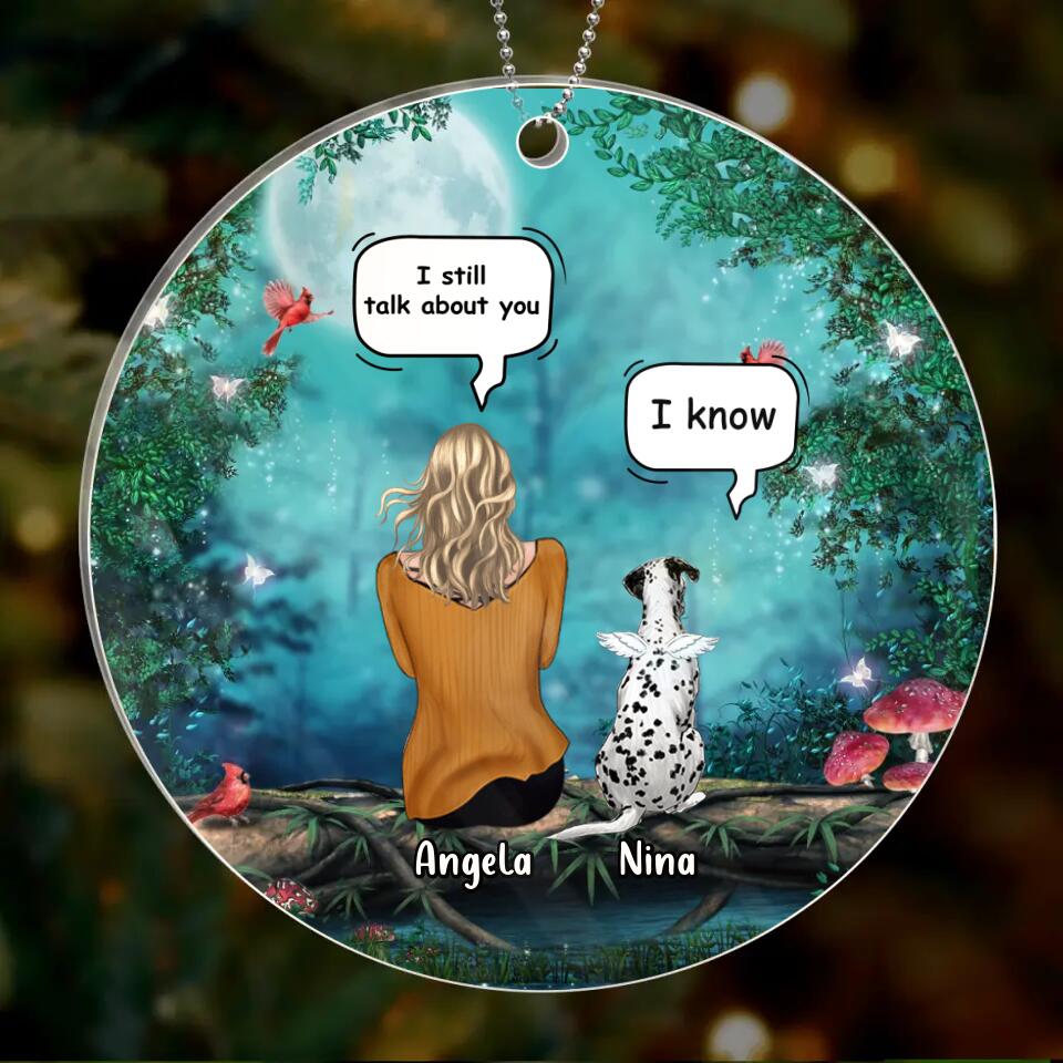 Personalized Memorial Dog/Cat Circle/Rectangle Wooden/Acrylic Ornament