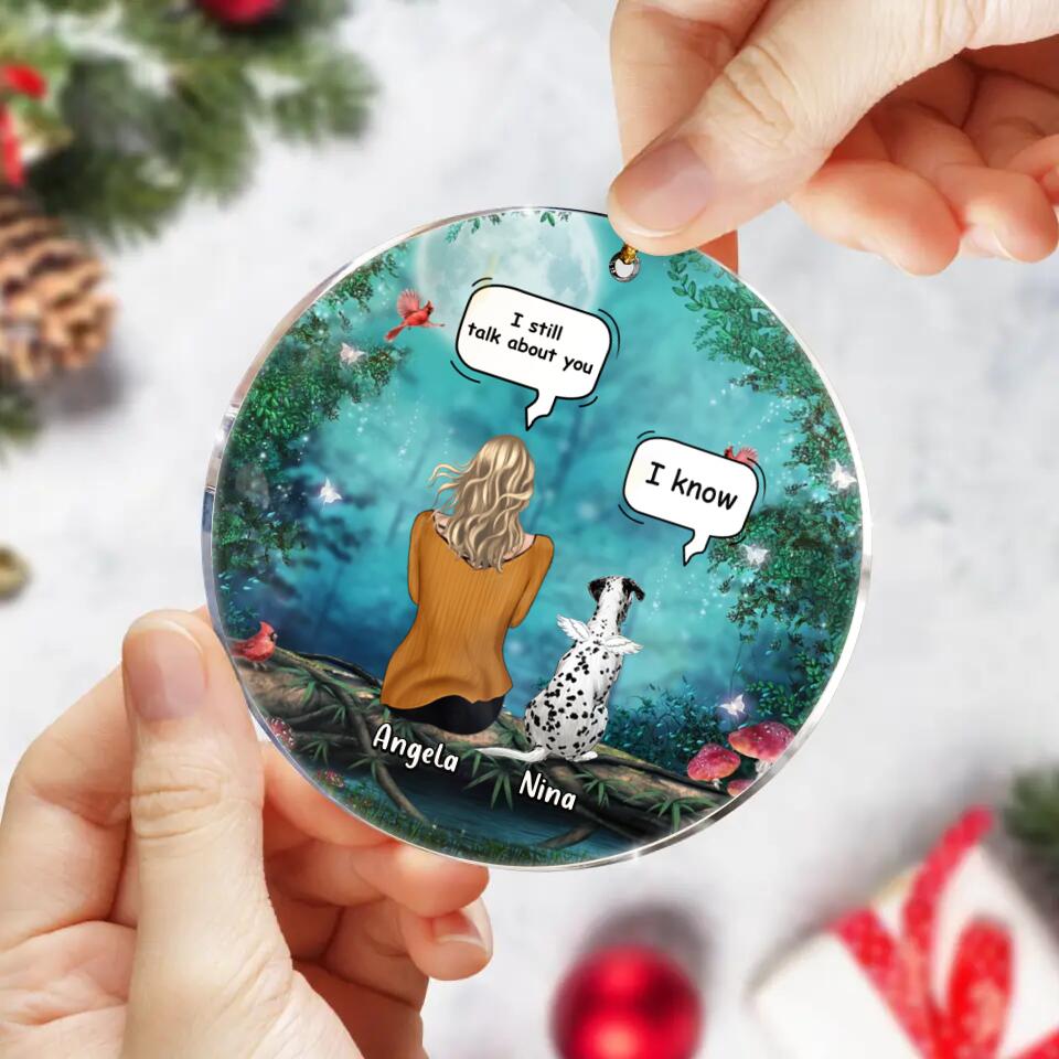 Personalized Memorial Dog/Cat Circle/Rectangle Wooden/Acrylic Ornament