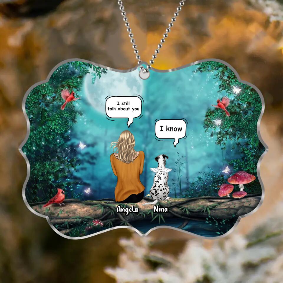 Personalized Memorial Dog/Cat Circle/Rectangle Wooden/Acrylic Ornament