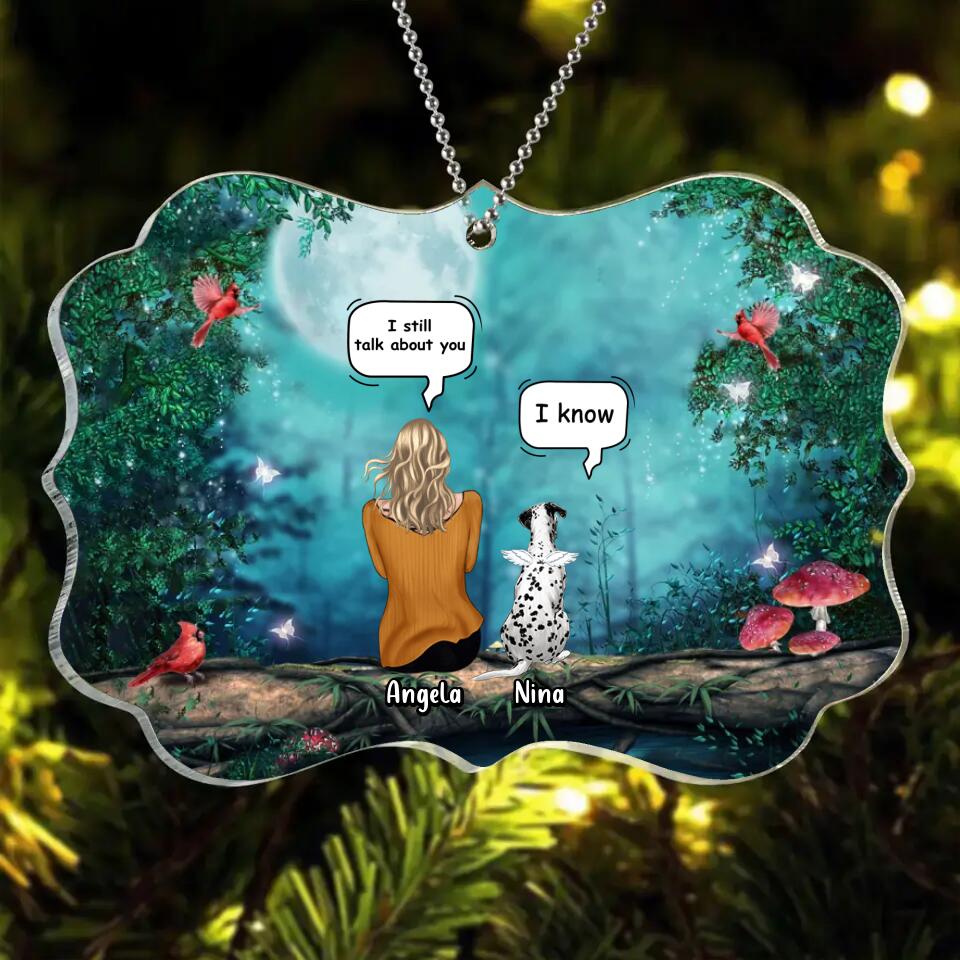 Personalized Memorial Dog/Cat Circle/Rectangle Wooden/Acrylic Ornament