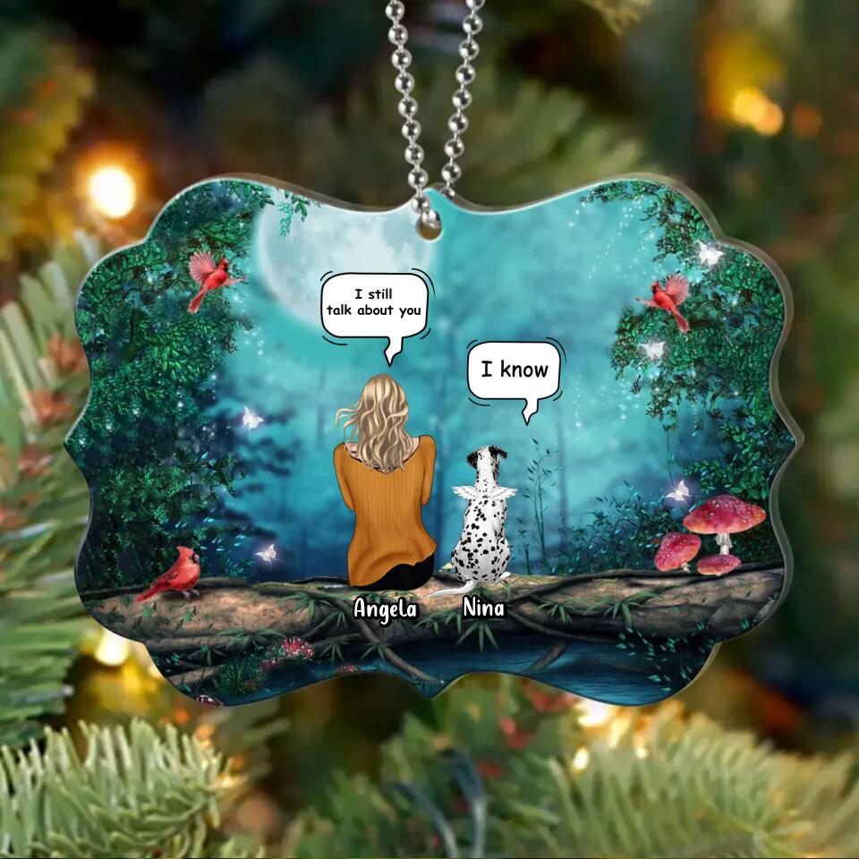 Personalized Memorial Dog/Cat Circle/Rectangle Wooden/Acrylic Ornament