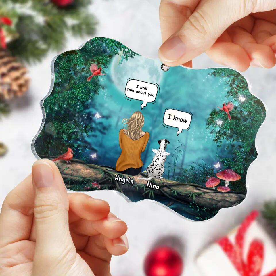 Personalized Memorial Dog/Cat Circle/Rectangle Wooden/Acrylic Ornament