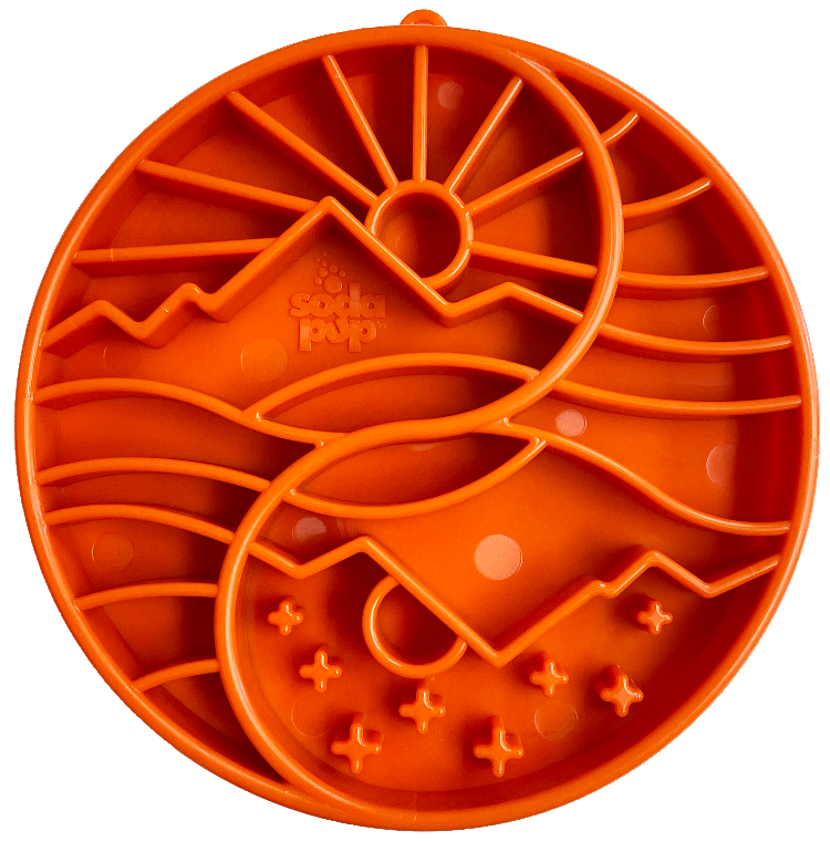 Sun and Moon  Shallow Slow Feeder Dog Bowl