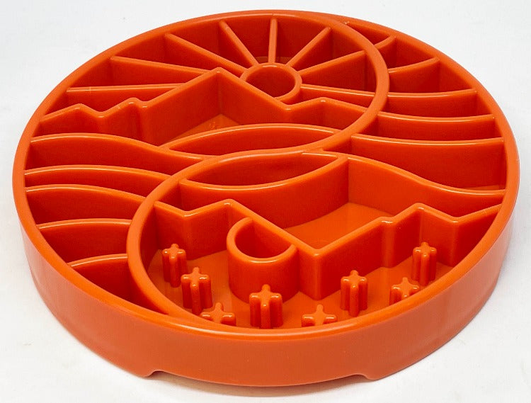 Sun and Moon  Shallow Slow Feeder Dog Bowl