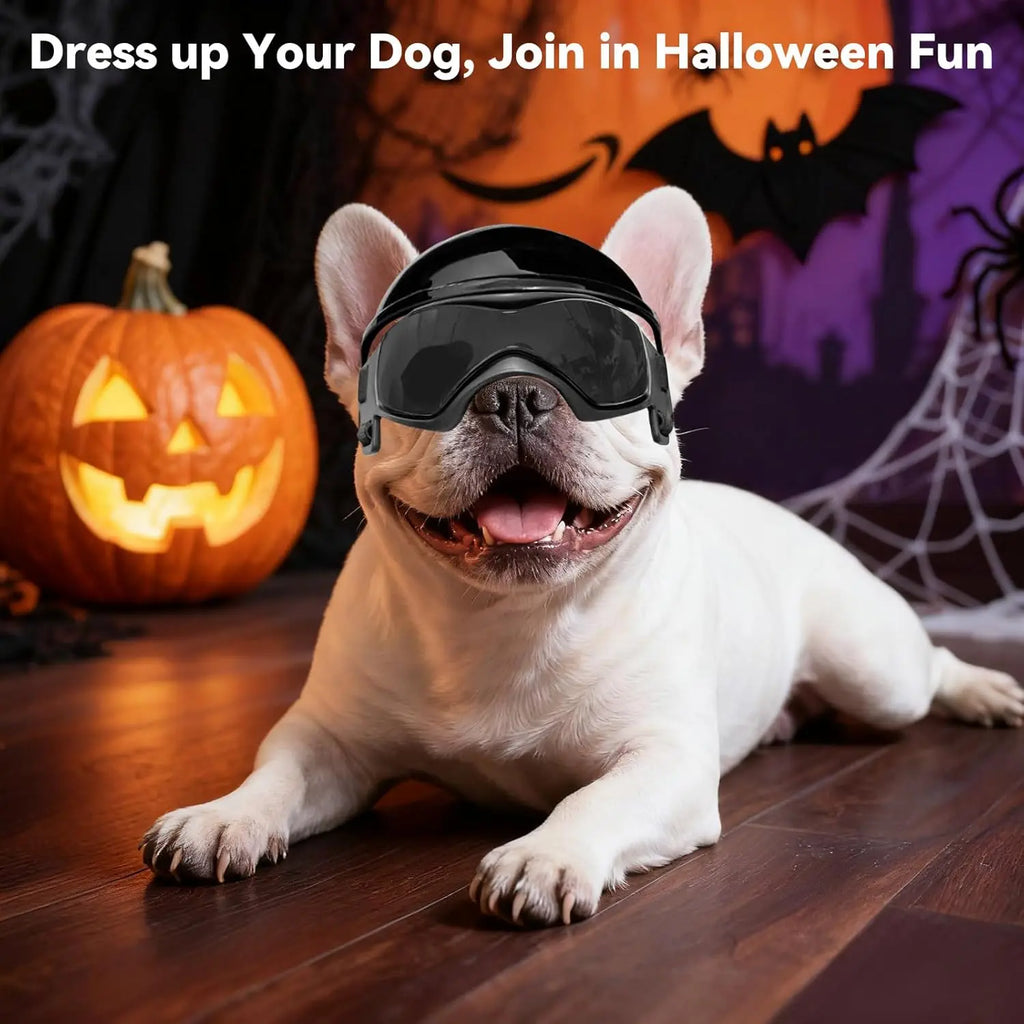 Dog Helmet Goggles for Small Dogs Pet Goggles Hat with Ear Holes Adjustable Straps