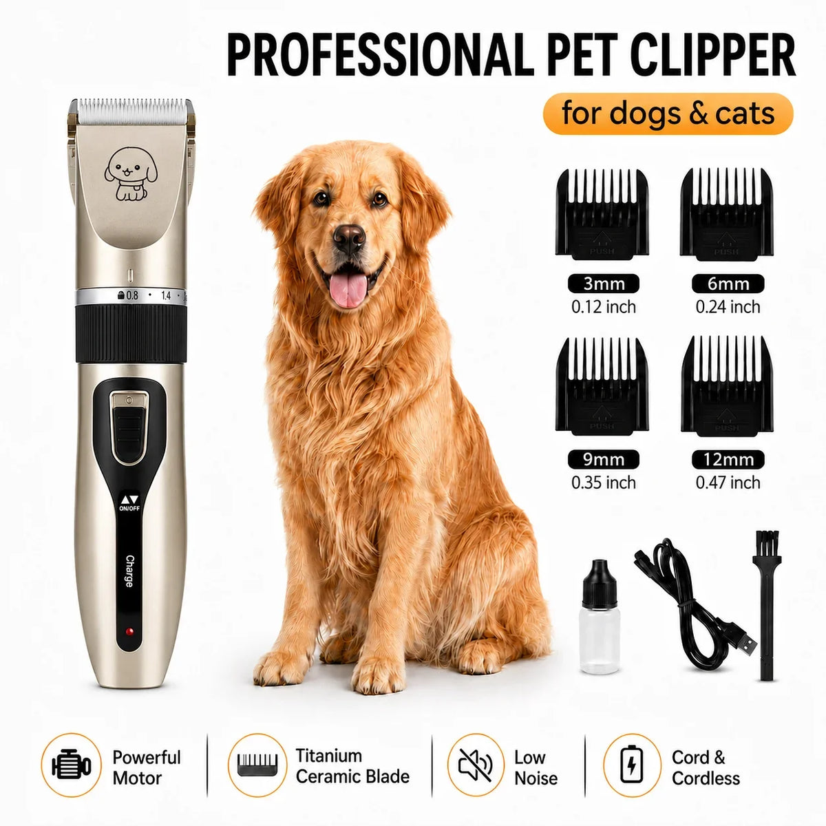 Pet Hair Clipper Haircut Trimmer Shaver Set for Rabbit Cat Dog Puppy Grooming Clipper