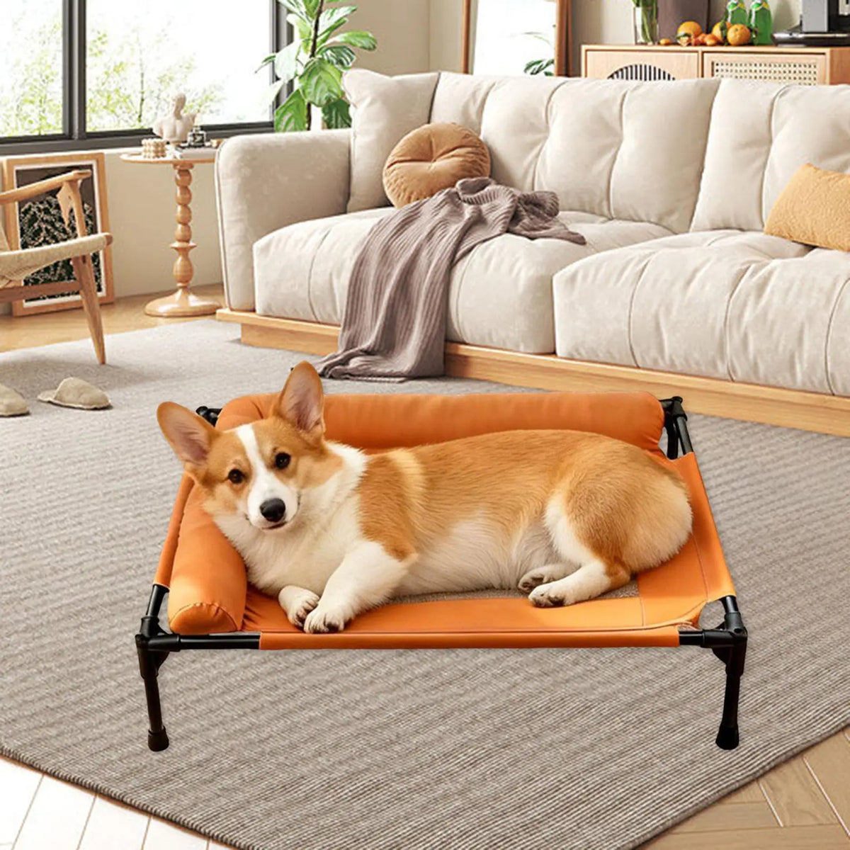 Elevated Pet Bed Multifunctional Spacious Heavy Duty Easy Clean Comfortable Indoor Pet Supplies Accessory Metal Frame