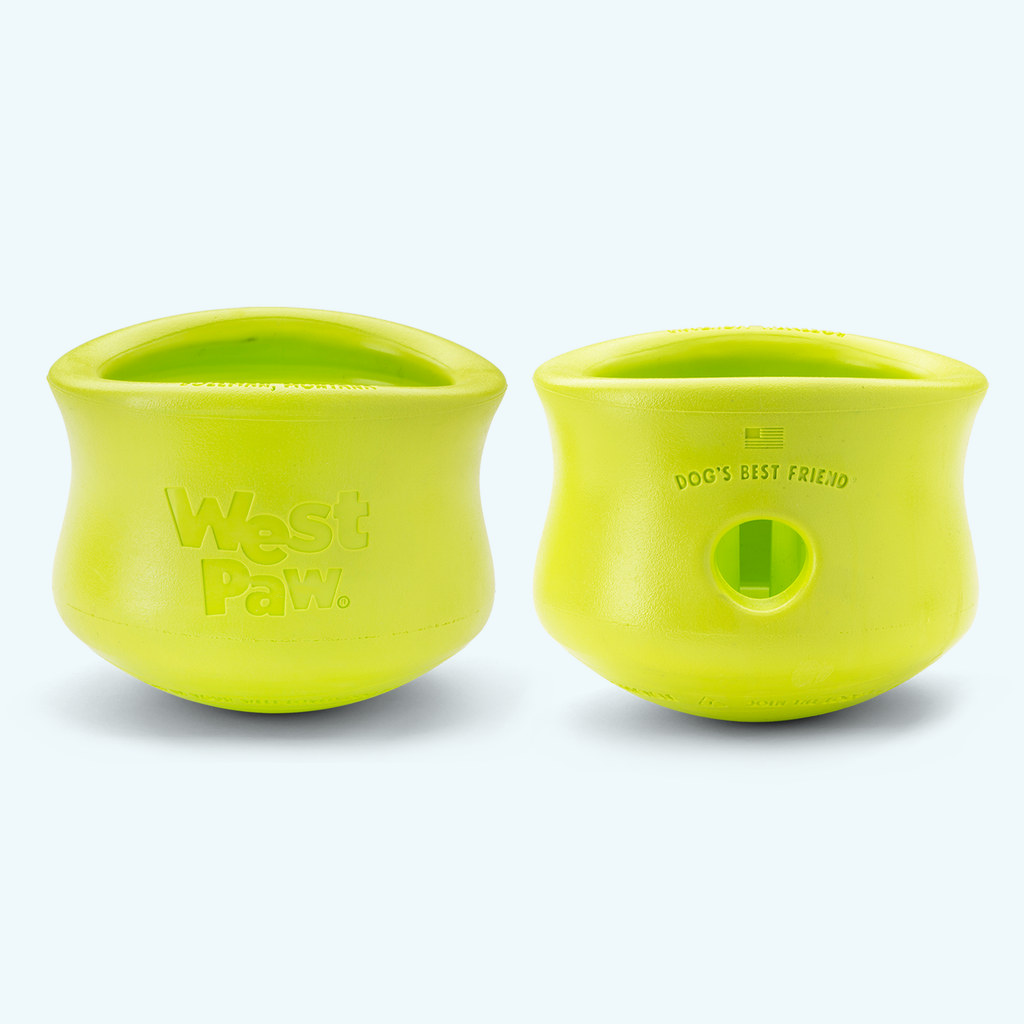 Puzzle toy that doubles as a slow feeder