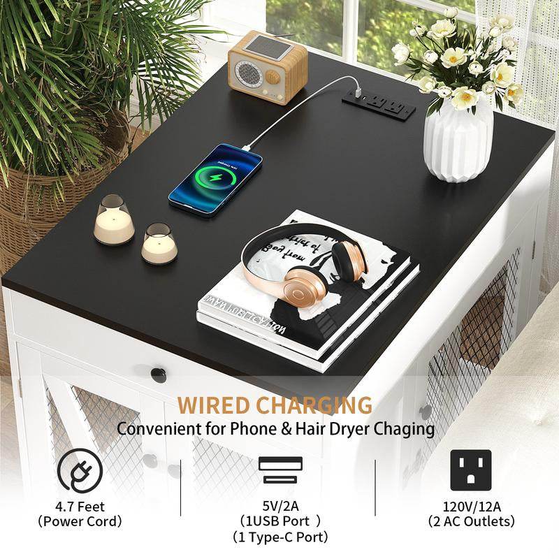 Dog Crate End Table Furniture with Drawer