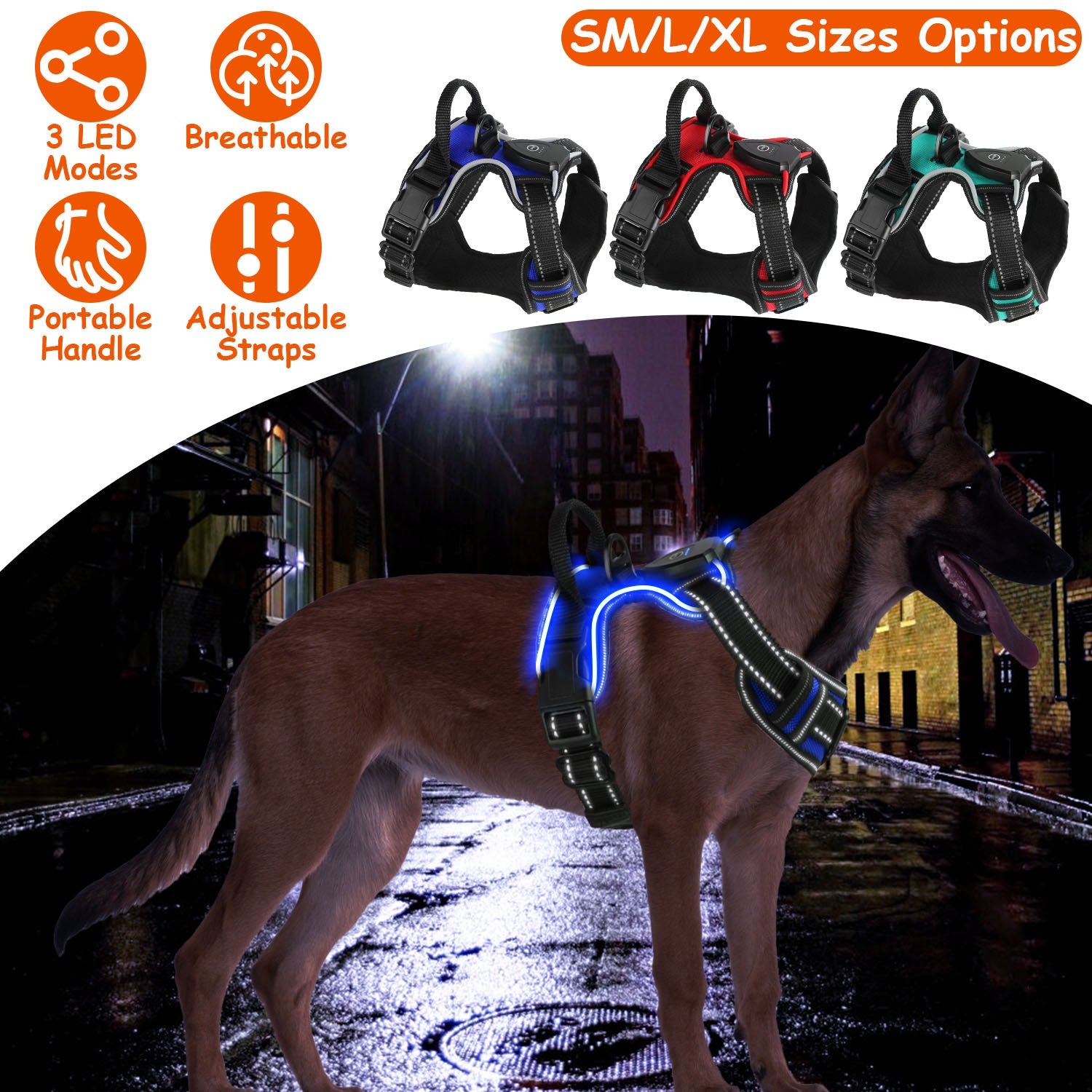 Light Up Dog Harness  LED Dog Harness