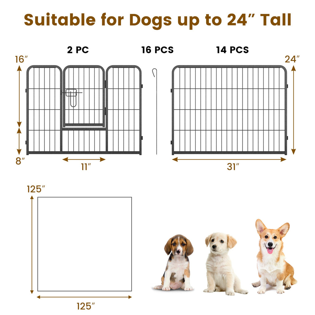 16 Panel 24/32/40 Inches Height Dog Playpen