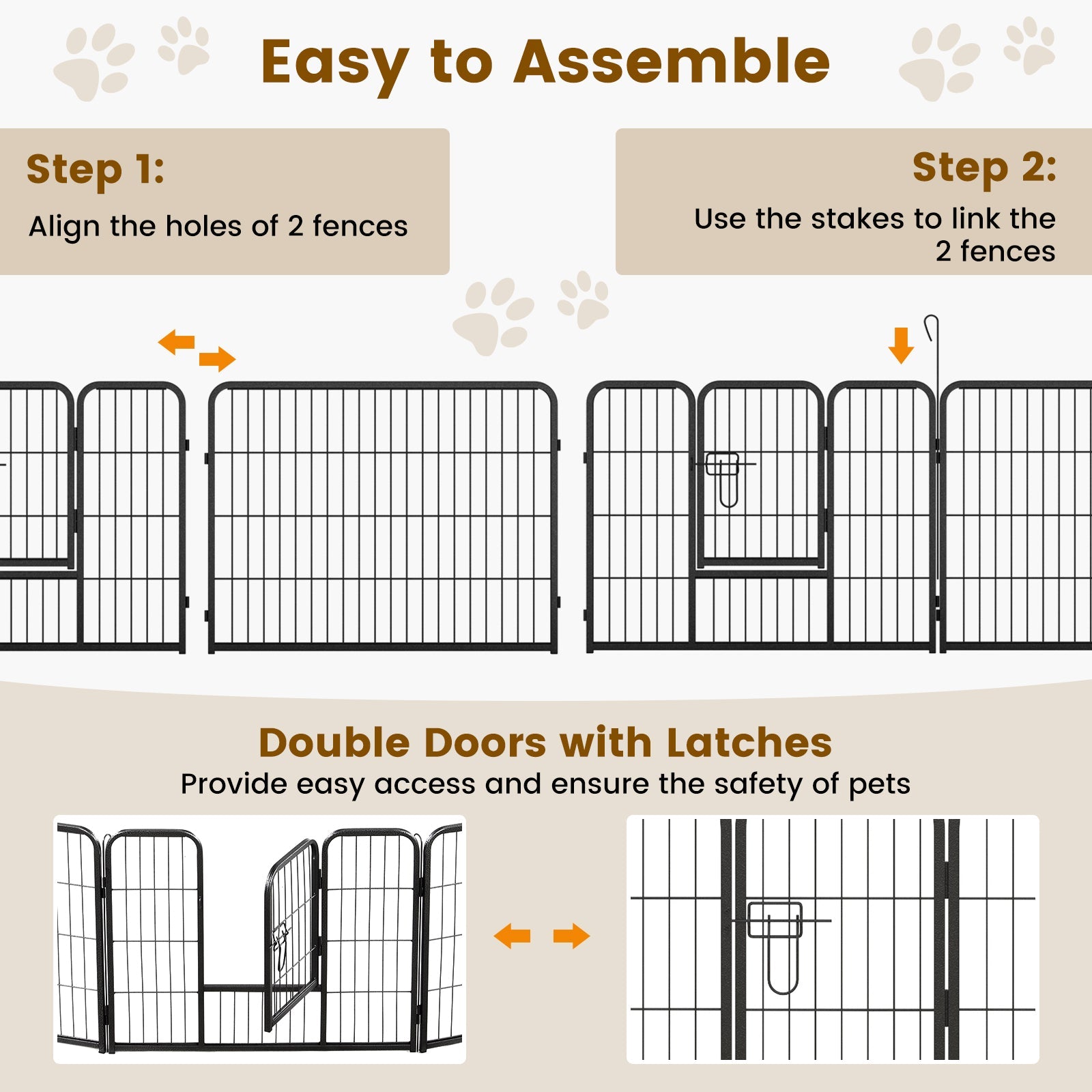 16 Panel 24/32/40 Inches Height Dog Playpen