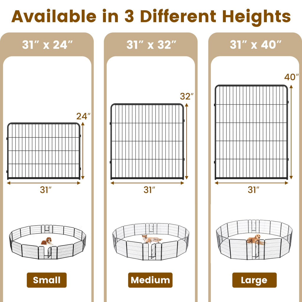 16 Panel 24/32/40 Inches Height Dog Playpen