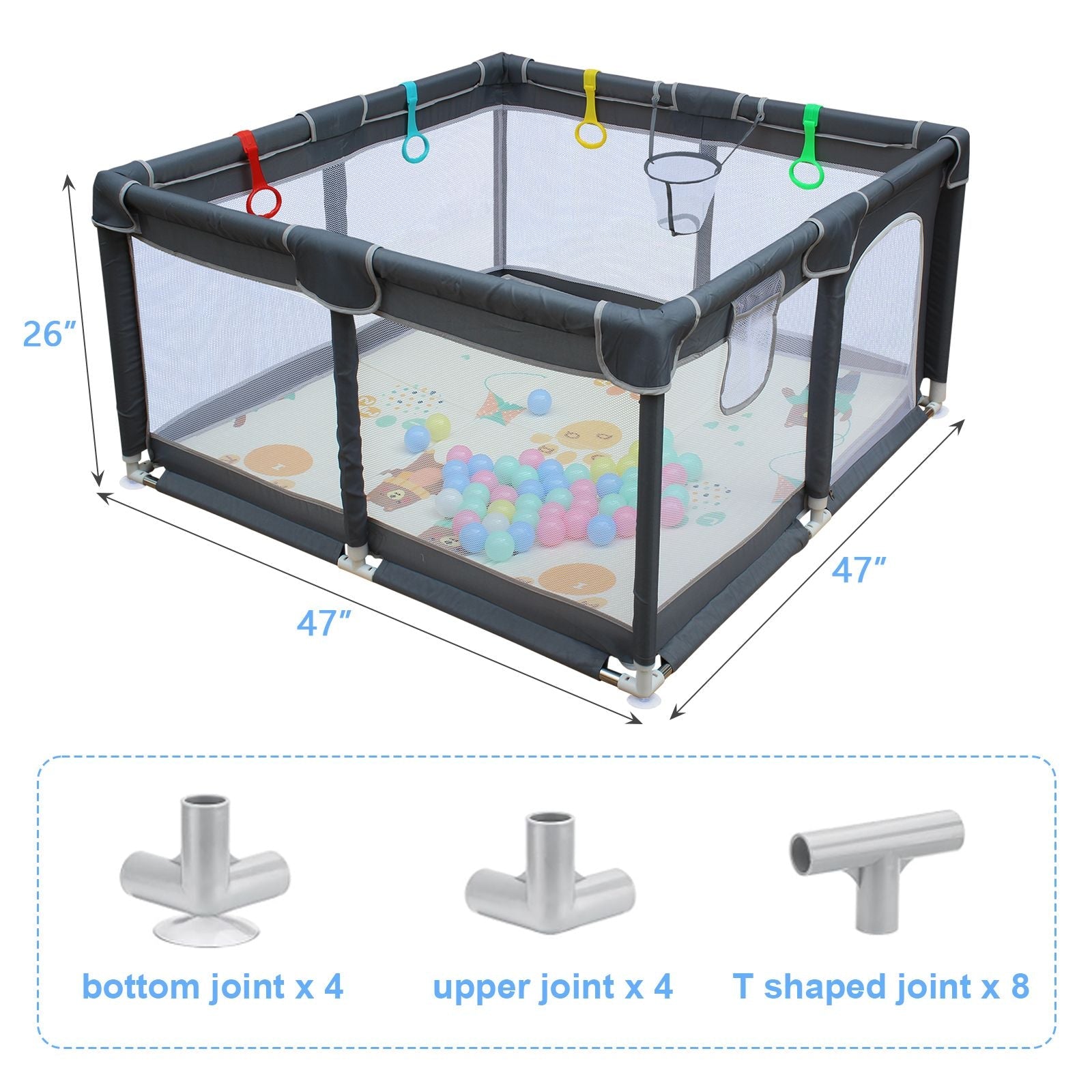47"*47" Outdoor Fences Baby Playard Cloth Playpen