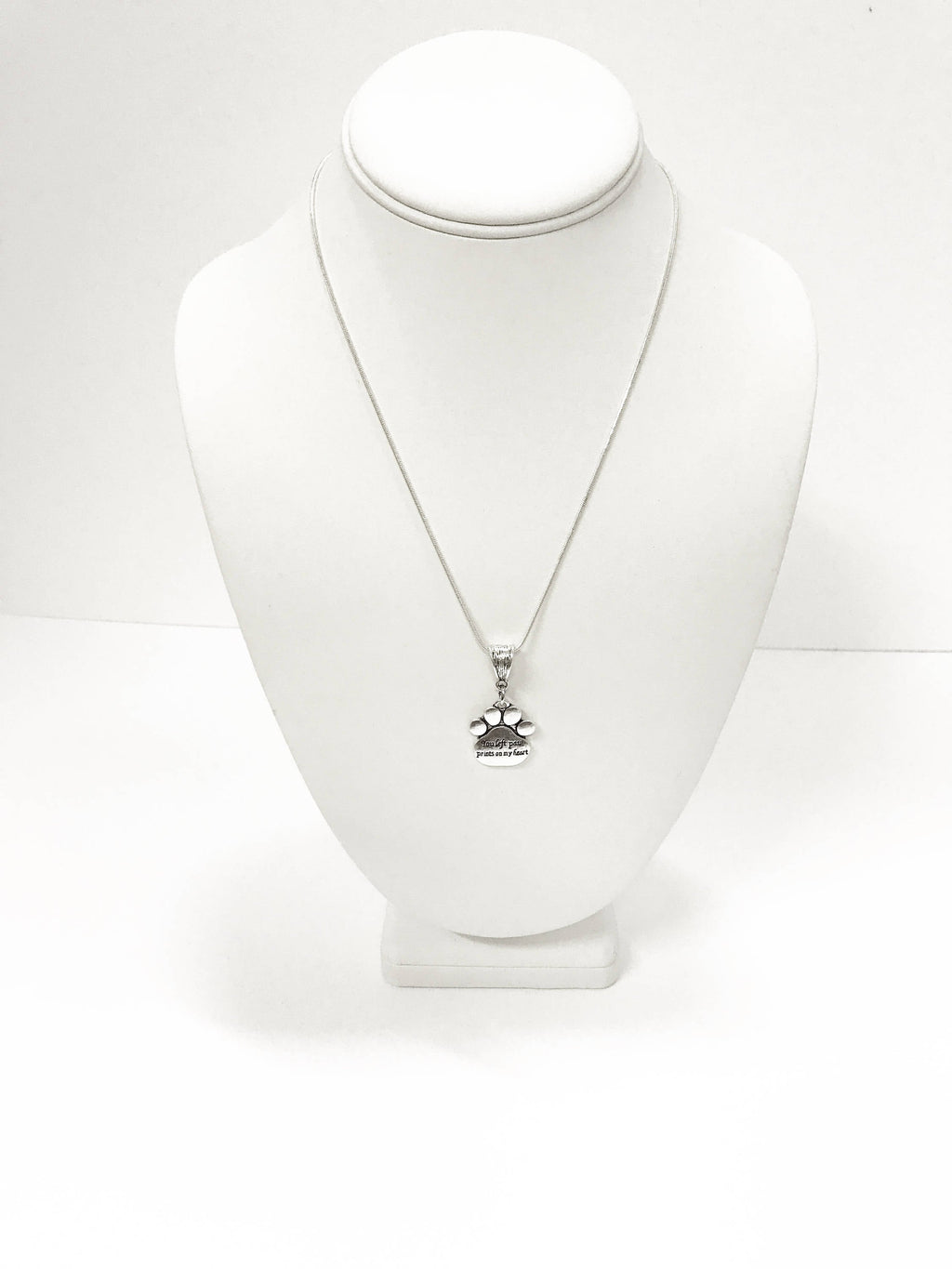 You Left Paw Prints on My Heart Pet Memorial Necklace