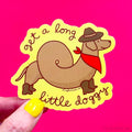 Cowboy Dachshund Vinyl Sticker