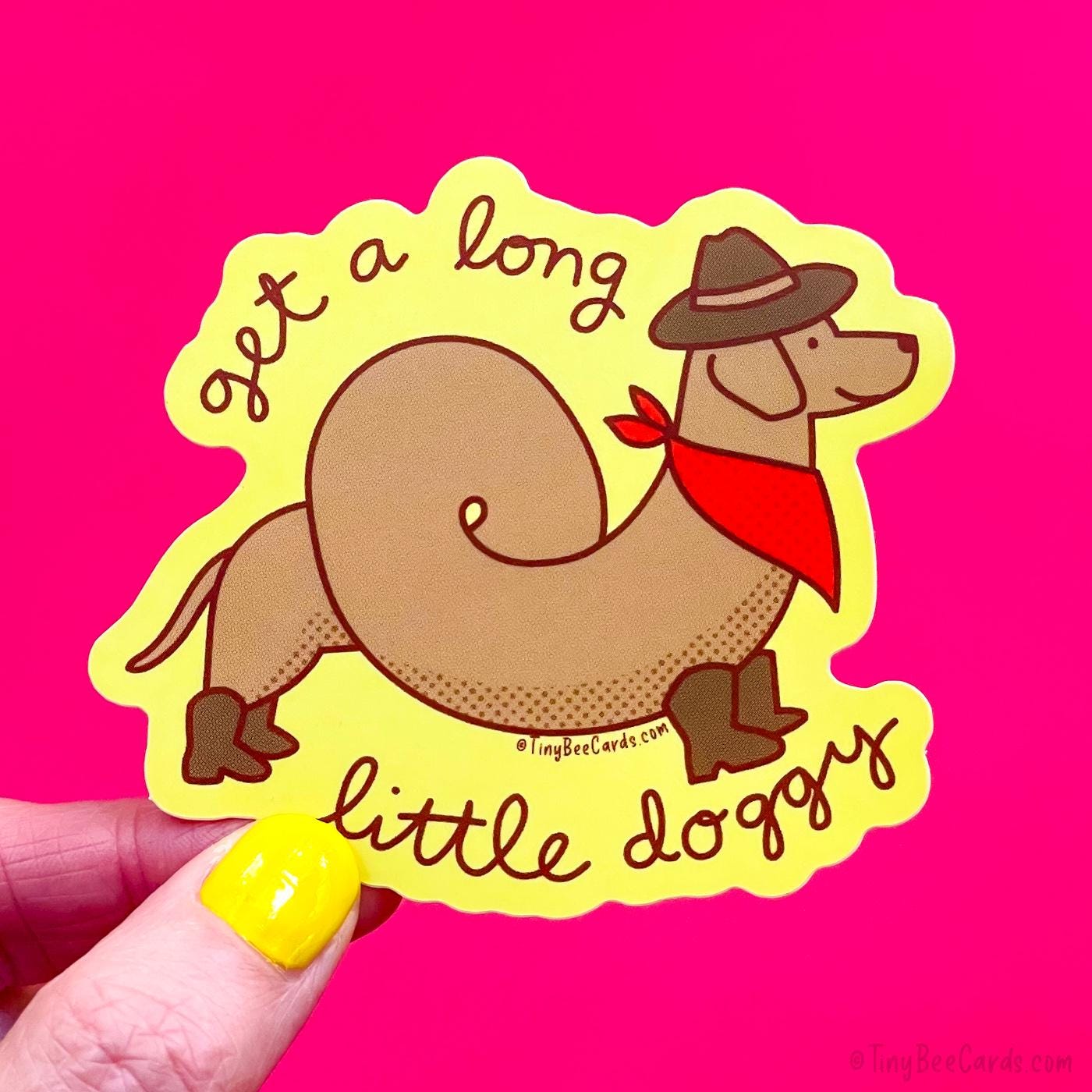 Cowboy Dachshund Vinyl Sticker
