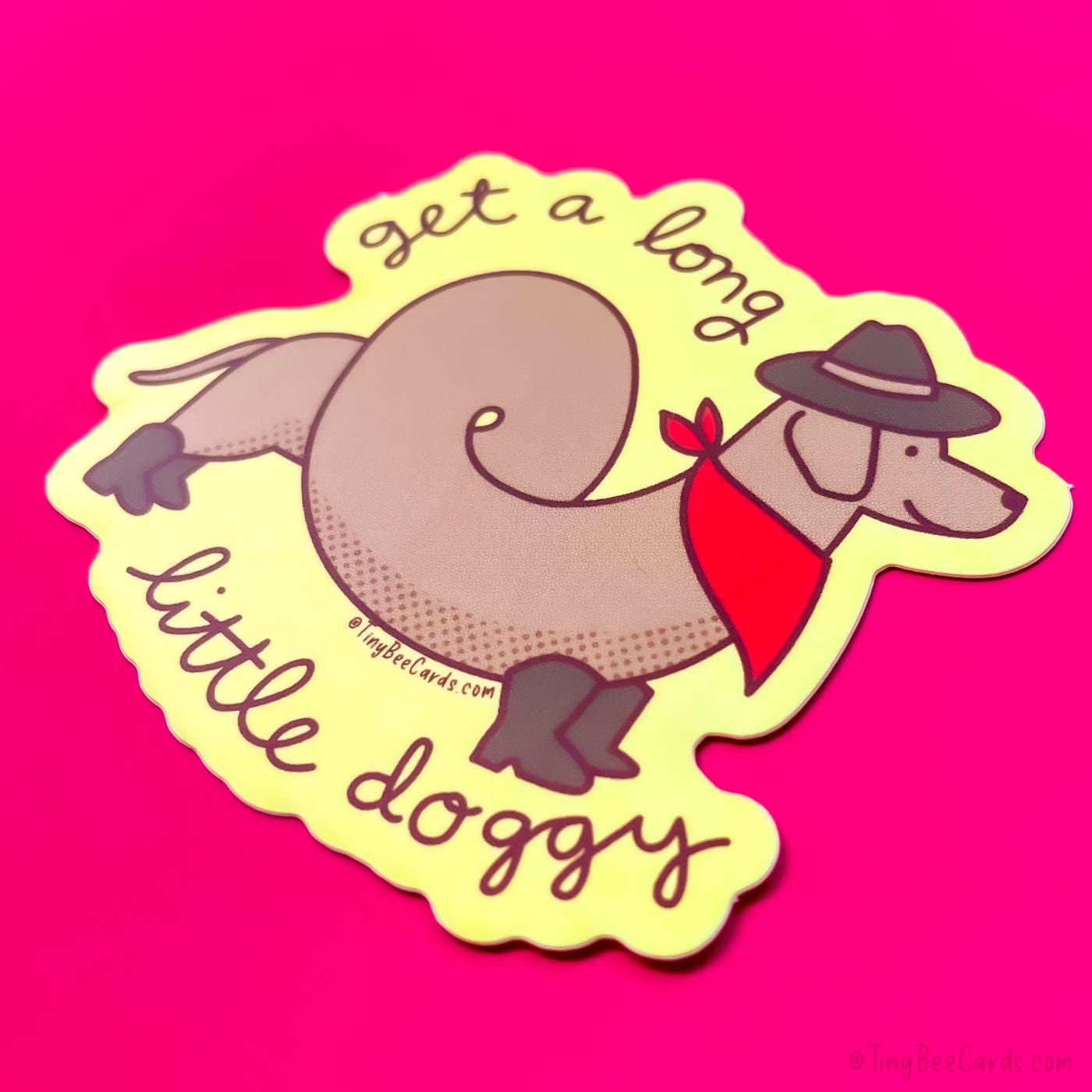 Cowboy Dachshund Vinyl Sticker