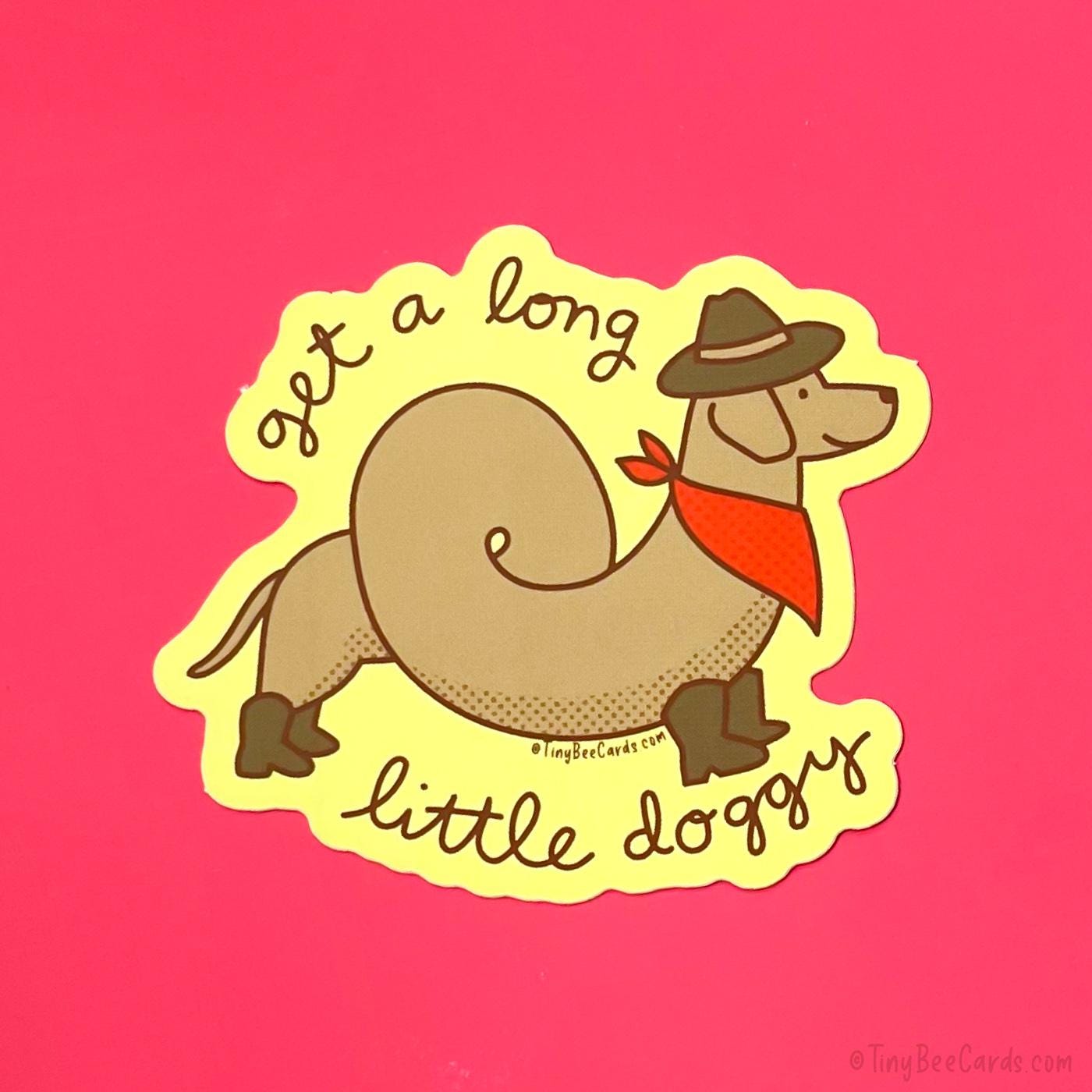 Cowboy Dachshund Vinyl Sticker