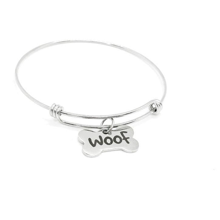 Woof Stainless Steel adjustable Bangle Bracelet