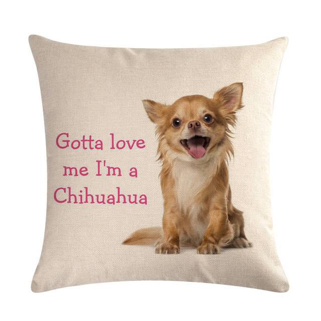 Pet Dog Elegant Design Linen Cotton Throw Pillow Covers