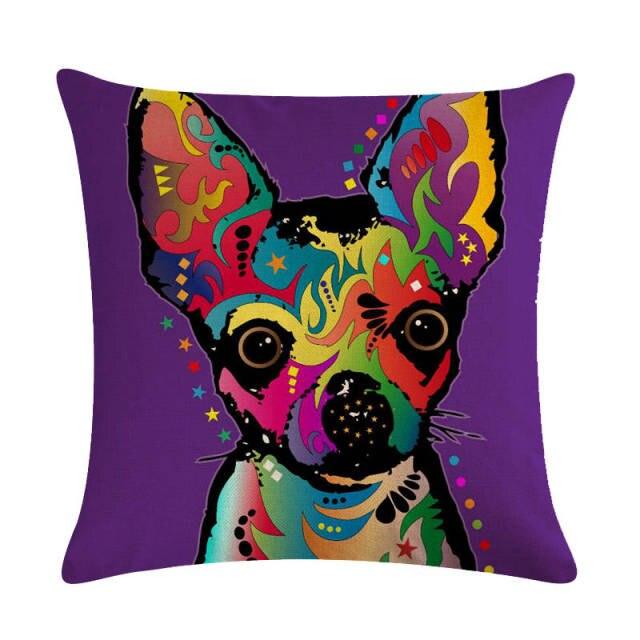 Pet Dog Elegant Design Linen Cotton Throw Pillow Covers