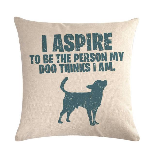 Pet Dog Elegant Design Linen Cotton Throw Pillow Covers