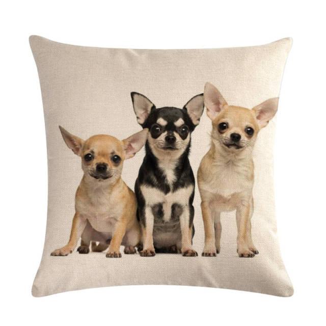 Pet Dog Elegant Design Linen Cotton Throw Pillow Covers