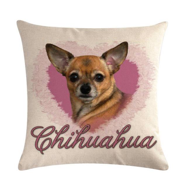 Pet Dog Elegant Design Linen Cotton Throw Pillow Covers