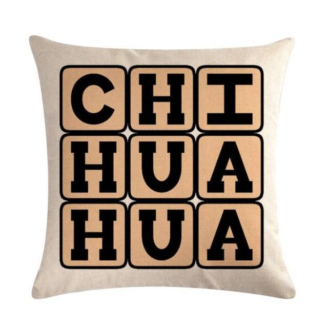 Pet Dog Elegant Design Linen Cotton Throw Pillow Covers