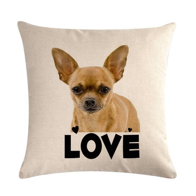 Pet Dog Elegant Design Linen Cotton Throw Pillow Covers