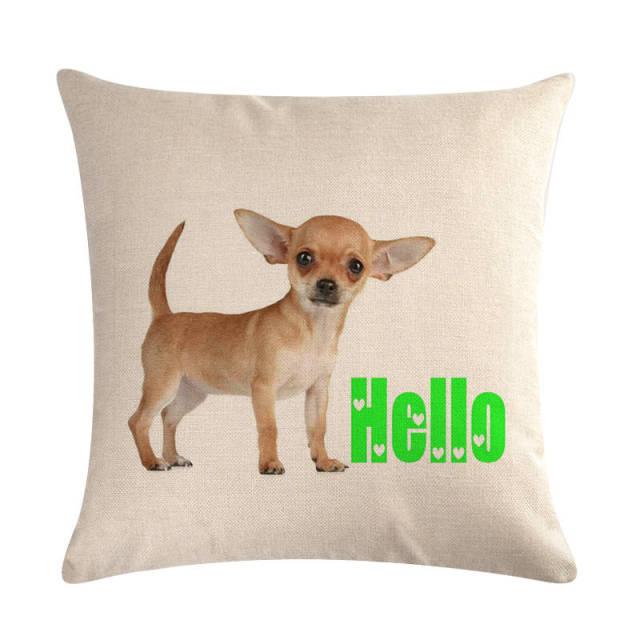 Pet Dog Elegant Design Linen Cotton Throw Pillow Covers