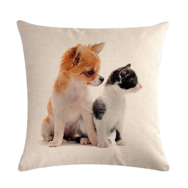 Pet Dog Elegant Design Linen Cotton Throw Pillow Covers