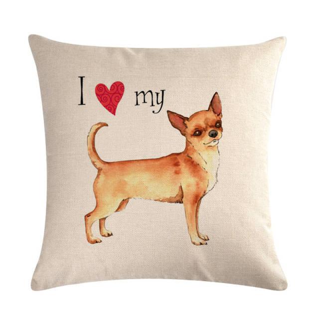 Pet Dog Elegant Design Linen Cotton Throw Pillow Covers