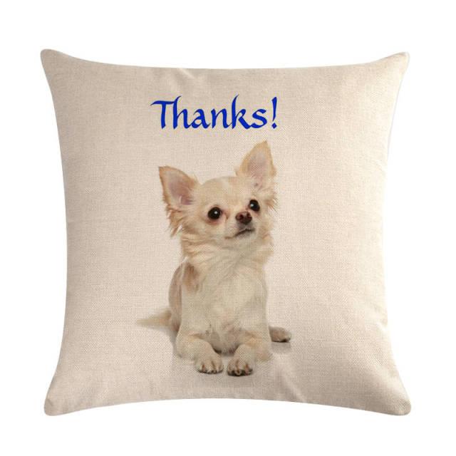Pet Dog Elegant Design Linen Cotton Throw Pillow Covers