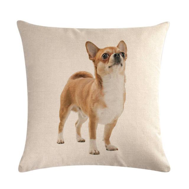 Pet Dog Elegant Design Linen Cotton Throw Pillow Covers