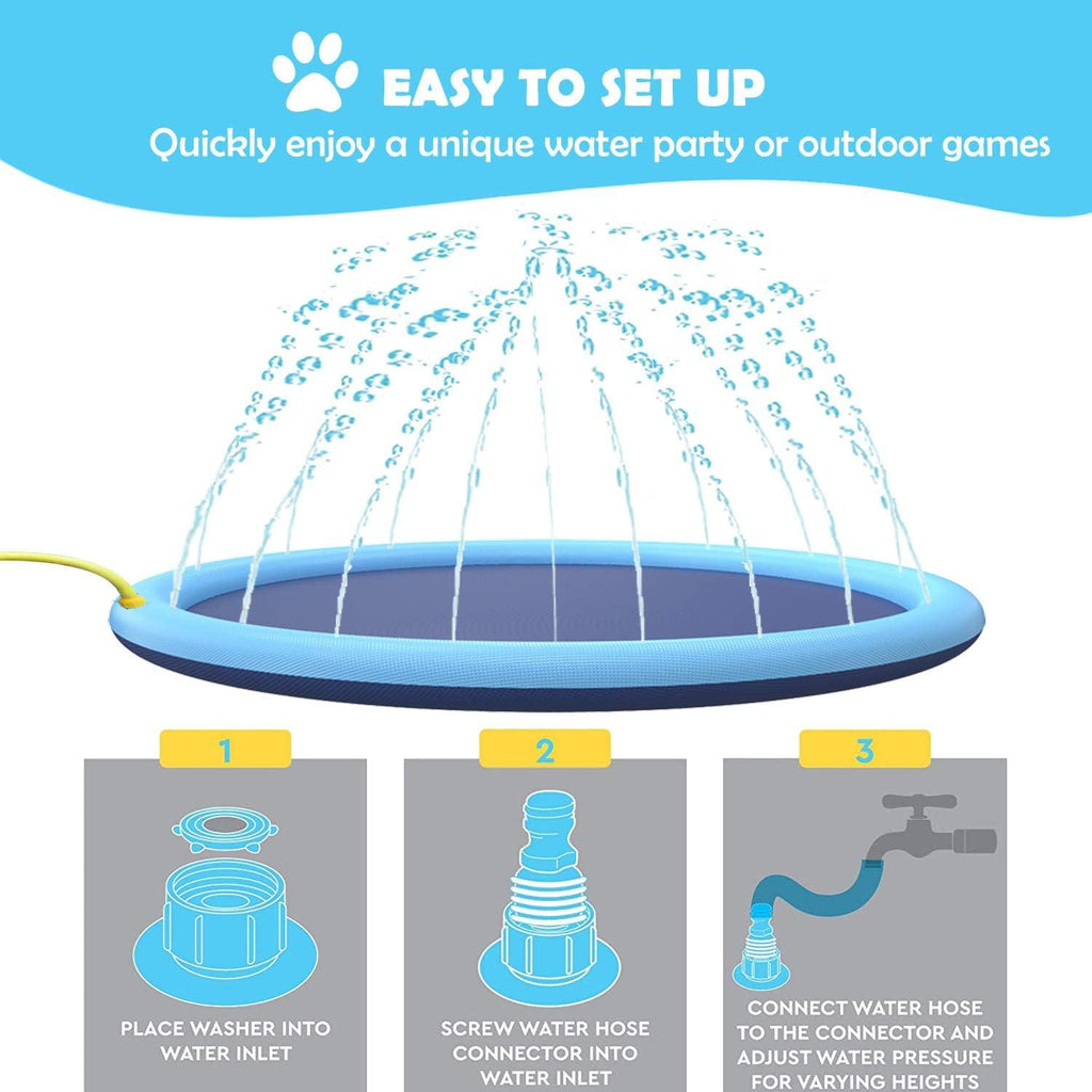 Splash Sprinkler Pad for Dogs Kids Non-Slip with Sprinkler