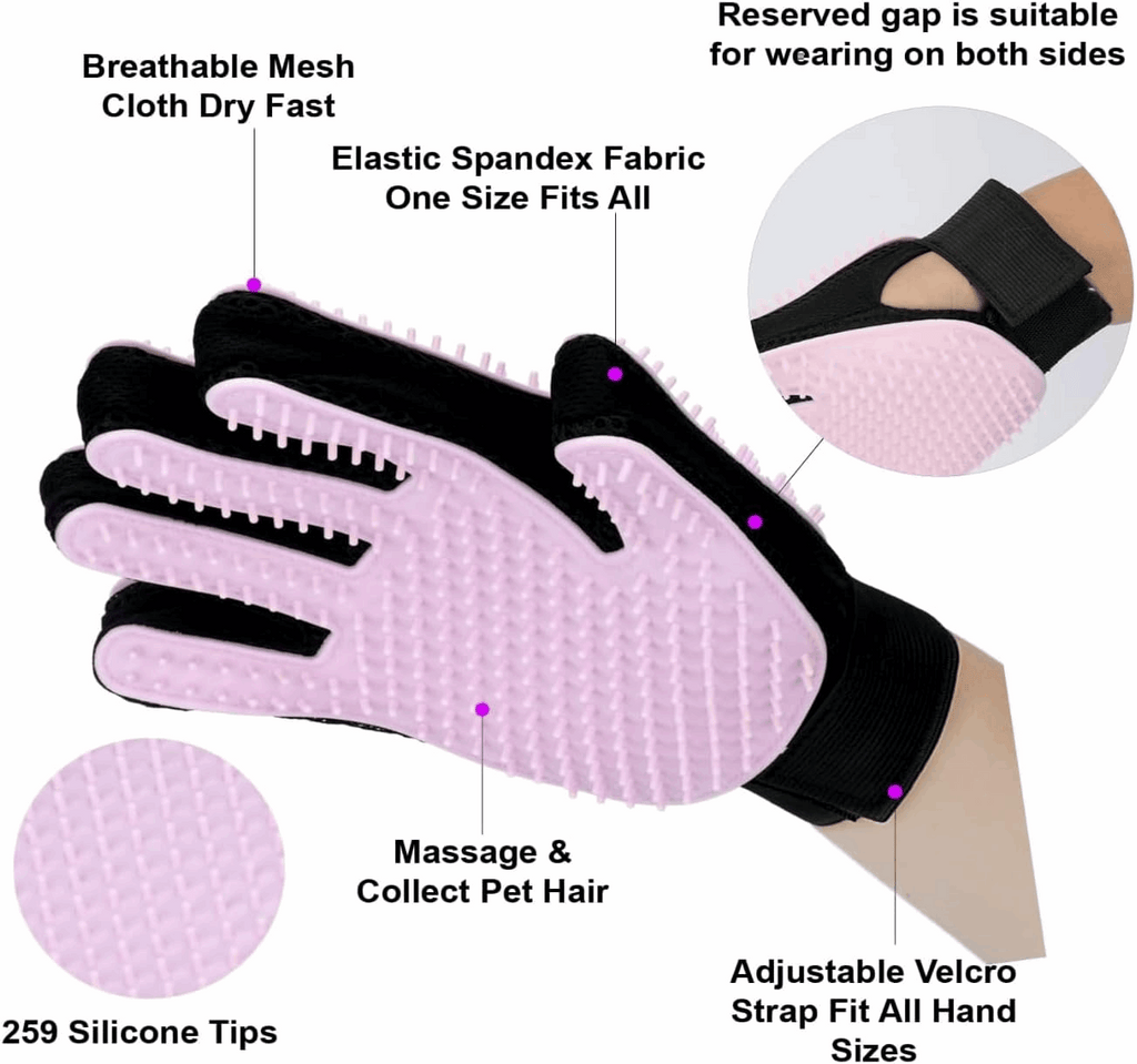 Double-Sided Pet Grooming Glove for Dogs & Cats